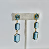 Triple Hex Earring - Sky Blue Quartz