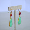 One of a Kind - Ruby & Chrysoprase Drop Earrings